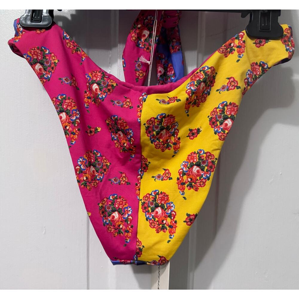 NWT Mara Hoffman Colorblock Floral Two Piece Bikini Swimsuit Set Size M - Picture 4 of 10